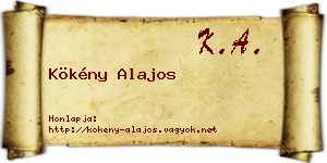 Kökény Alajos névjegykártya
